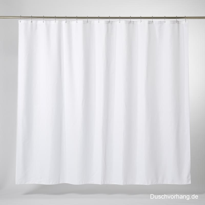 Textile Shower Curtain 200x200 White Trevira CS - Extra Wide Textile Shower Curtain 200x200 White Trevira CS - Extra Wide