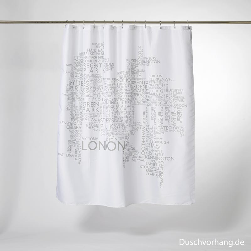 Textile Shower Curtain 180x180 London Textile Shower Curtain 180x180 London