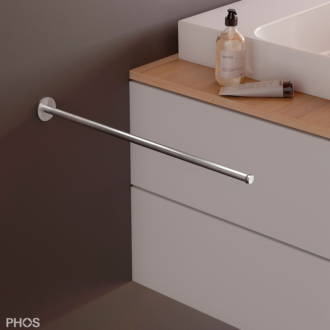 PHOS Einzel Handtuchstange Edelstahl PHOS Einzel Handtuchstange Edelstahl