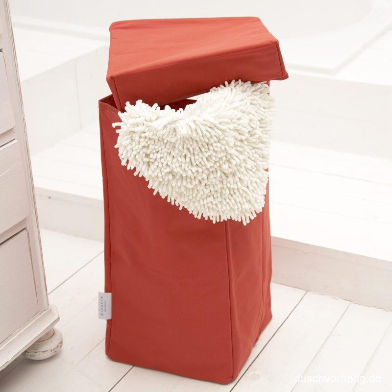 Laundry Hamper - with Lid & Handle - Red - 30x30x60cm - Foldable Laundry Hamper - with Lid & Handle - Red - 30x30x60cm - Foldable