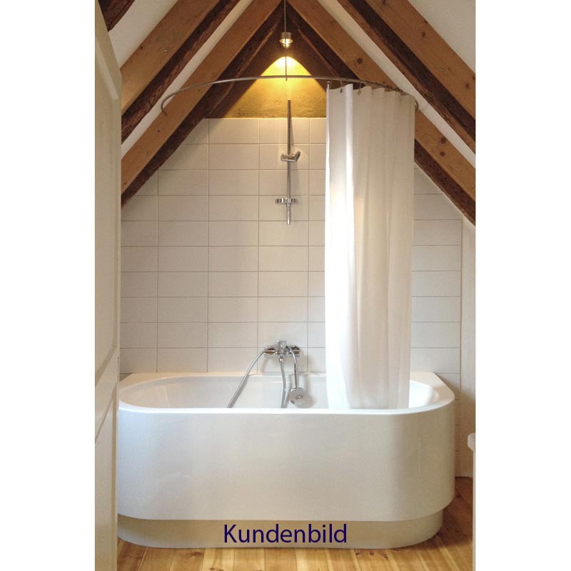 Shower Curtain Rod Half Circle DR70HD - Ceiling Mount - Stainless Steel