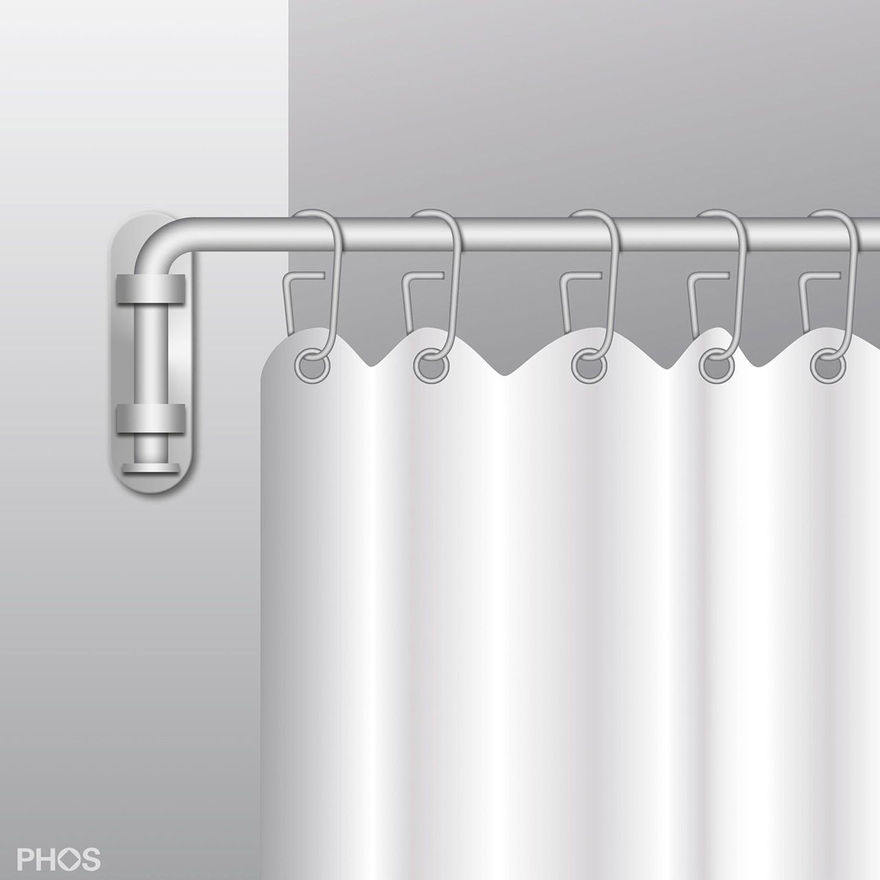 Shower curtain rail - Swivel - Shower curtain rail - Swivel -