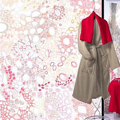 Eco-Plastic Shower Curtain 180x200 Sjaak Red Eco-Plastic Shower Curtain 180x200 Sjaak Red