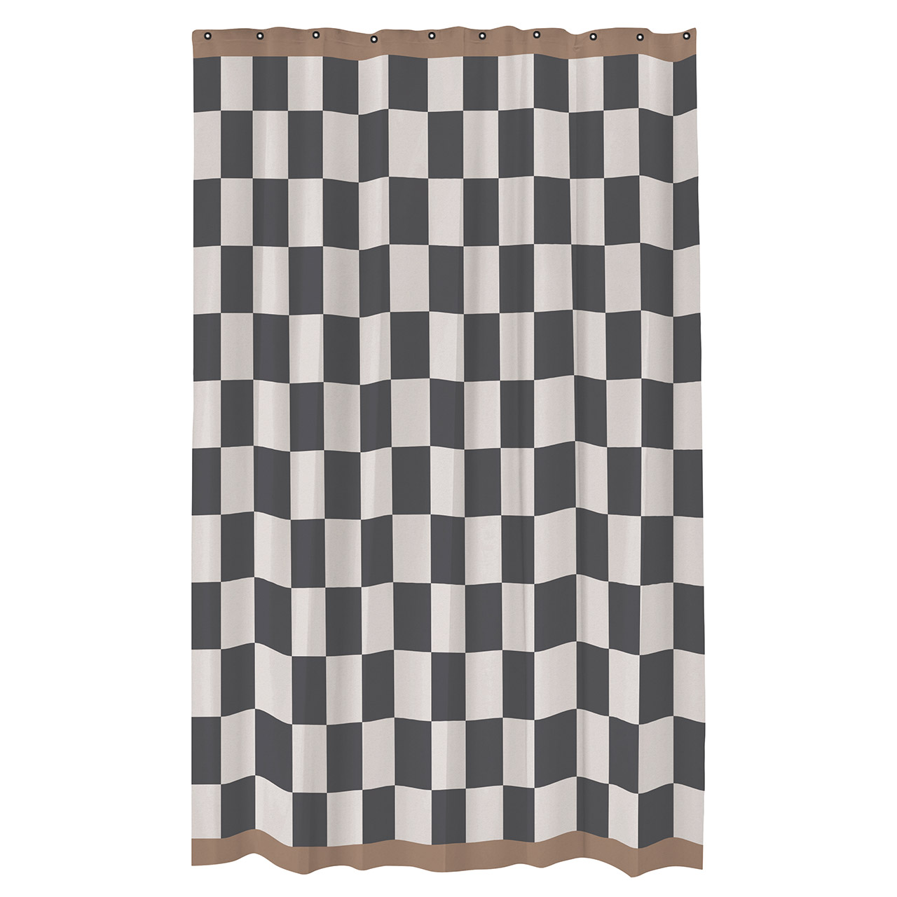 Textile Shower Curtain 150x200 - Retro Check Grey -