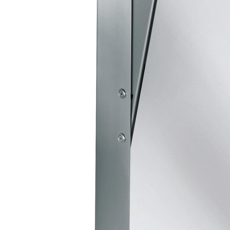 Spiegel ohne Glas aus poliertem Edelstahl - Schwenkbar - ErgoSystem E300