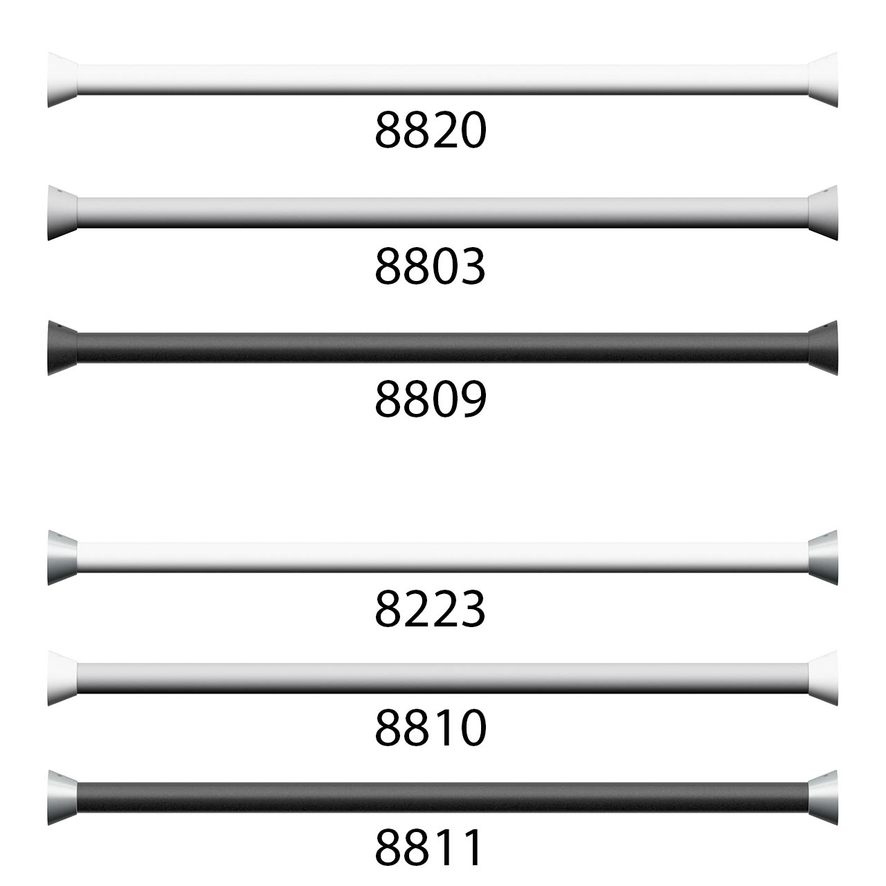 Design Shower Curtain Bar - Wall to Wall Mount - A100 Design Shower Curtain Bar - Wall to Wall Mount - A100