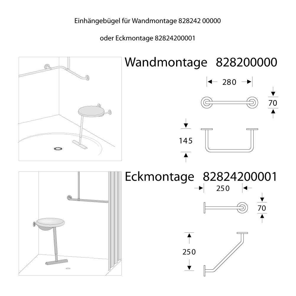 Zusatz Hocker für Badewannensitz - Drehbare Sitzfläche - ErgoSystem E300