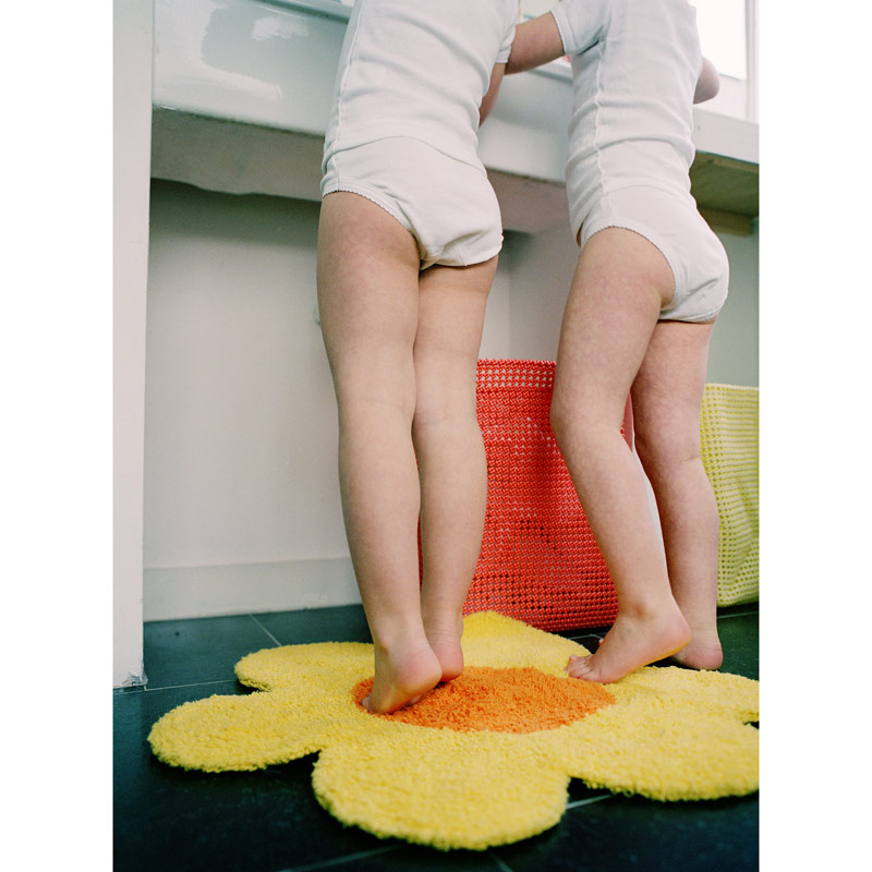 Kid's Bathroom Carpet Sping Yellow Orange - 100% Cotton Kid's Bathroom Carpet Sping Yellow Orange - 100% Cotton