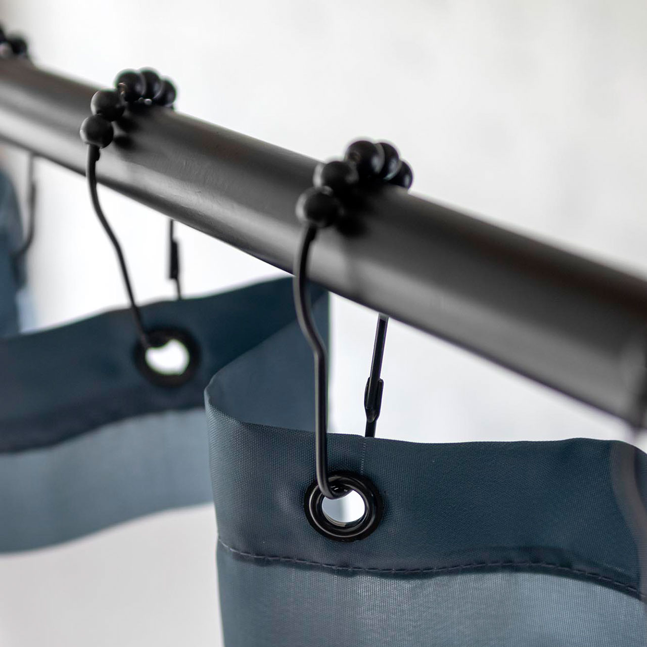 Shower Curtain Rings Roller - black Shower Curtain Rings Roller - black