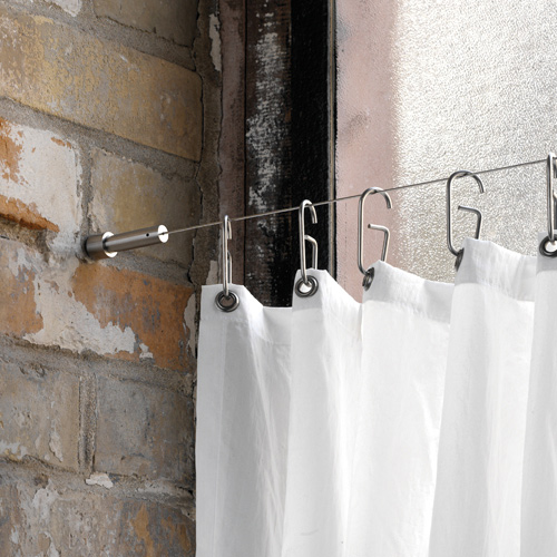 Shower Curtain Wire Cable - Wall To Wall Mount - Stainless Steel Shower Curtain Wire Cable - Wall To Wall Mount - Stainless Steel