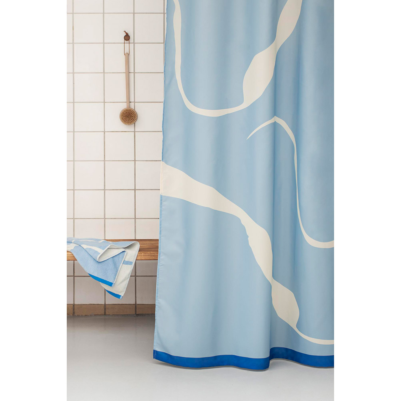 Textile Shower Curtain 150x200 - Nova Arte Blue - Textile Shower Curtain 150x200 - Nova Arte Blue -