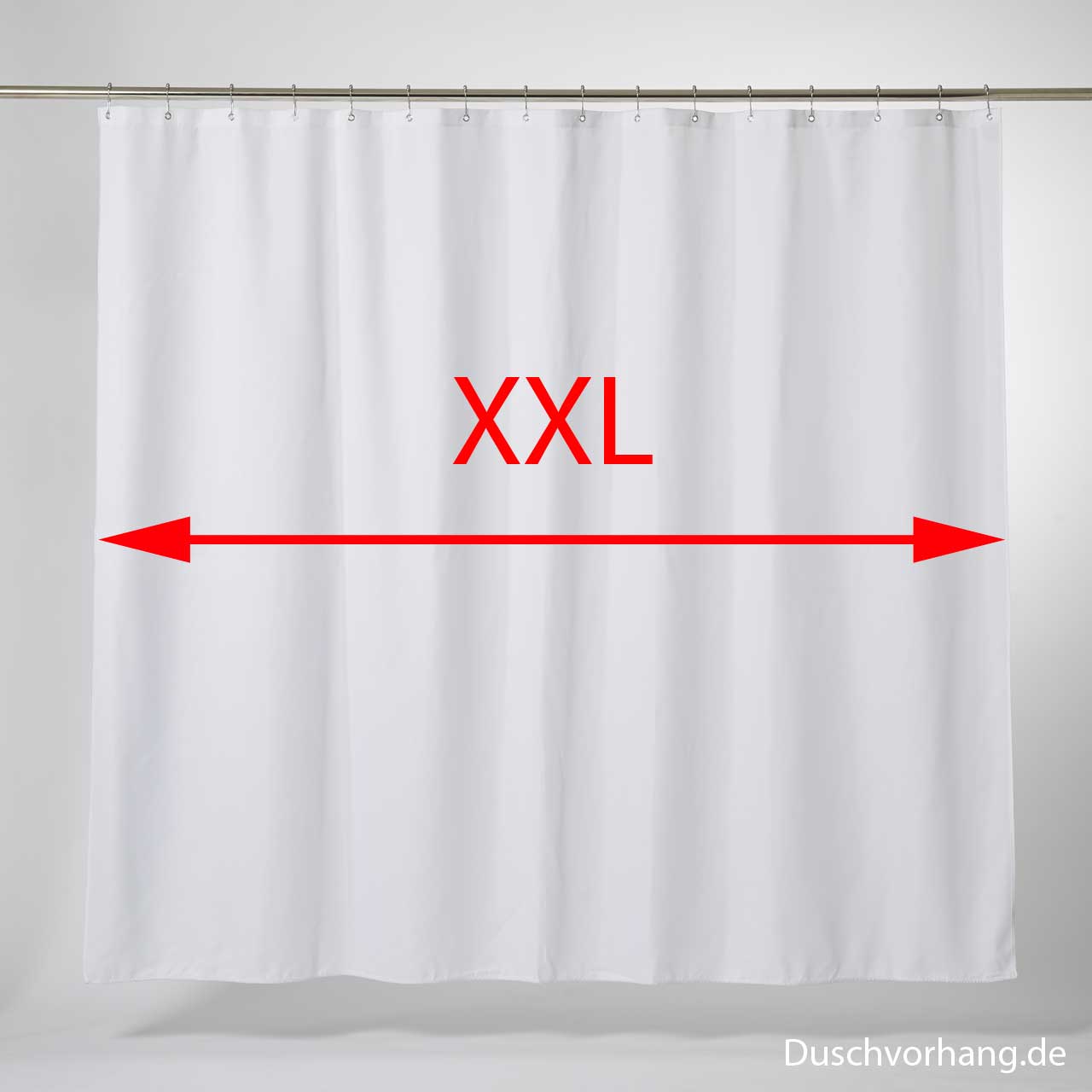 Textile Shower Curtain 280x200 White Trevira CS - Extra Wide XXL Textile Shower Curtain 280x200 White Trevira CS - Extra Wide XXL