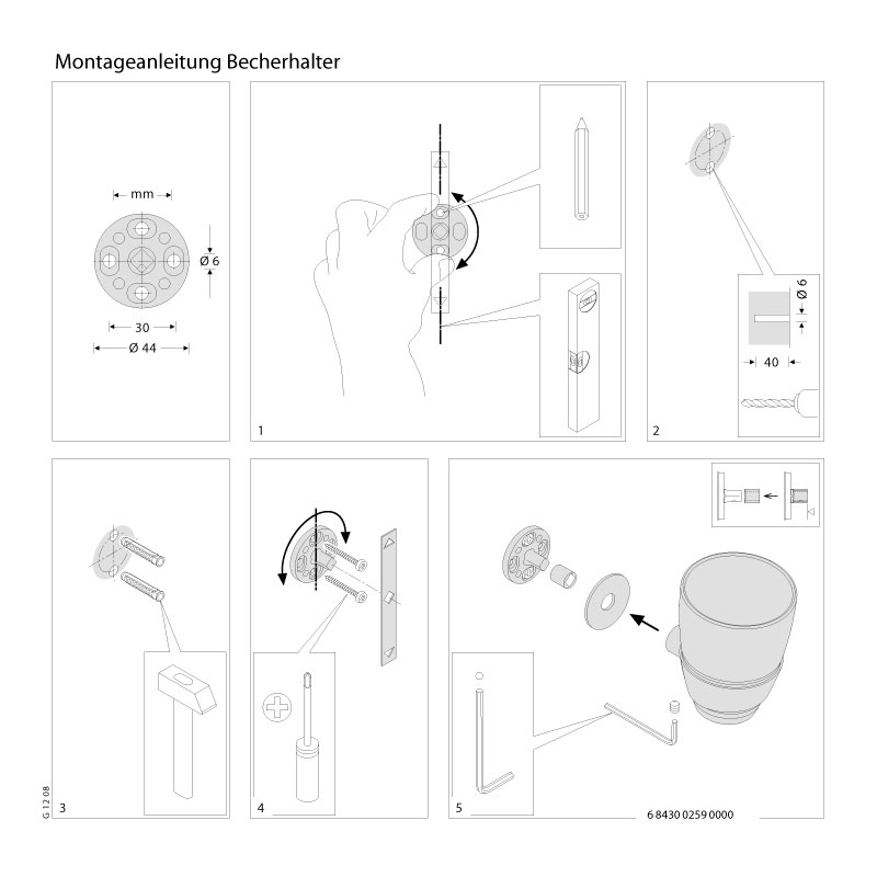 Zahnputzbecher Halter - inklusive Glas - Edelstahl - ErgoSystem Metric Zahnputzbecher Halter - inklusive Glas - Edelstahl - ErgoSystem Metric