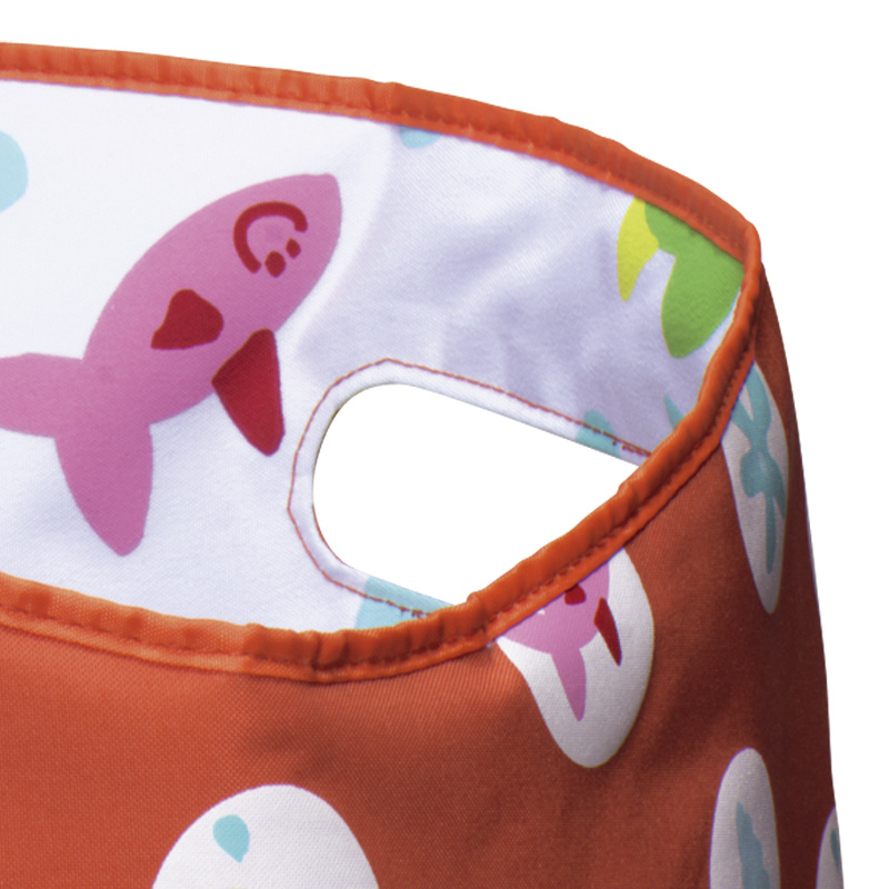 Laundry Basket Round - Orange Fish - 50x40cm - Collapsible Laundry Basket Round - Orange Fish - 50x40cm - Collapsible