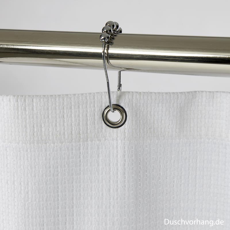 Textile Shower Curtain 180x200 White Cotton Piquee Textile Shower Curtain 180x200 White Cotton Piquee