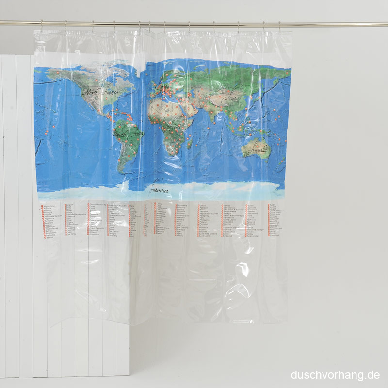 Plastic Shower Curtain 180x180 World Map Plastic Shower Curtain 180x180 World Map