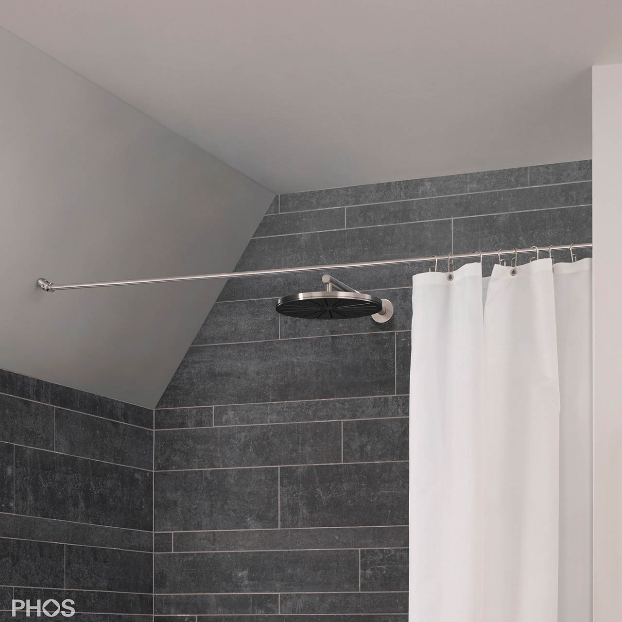 Shower Curtain Rod - straight with sloped angle Shower Curtain Rod - straight with sloped angle