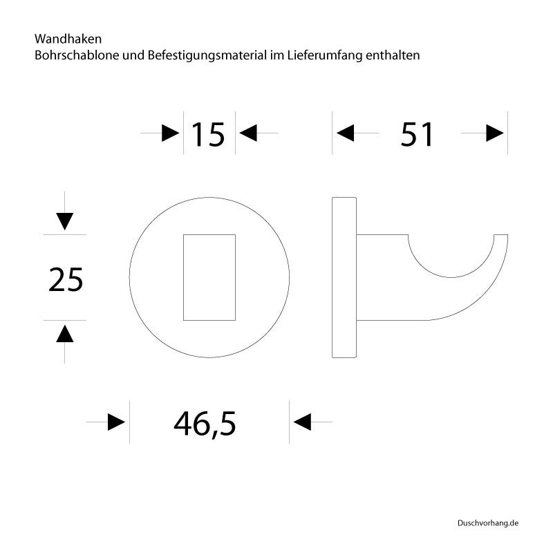 Handtuchhalter für Bad Dusche WC - Haken - Kurz - Edelstahl - ErgoSystem Metric