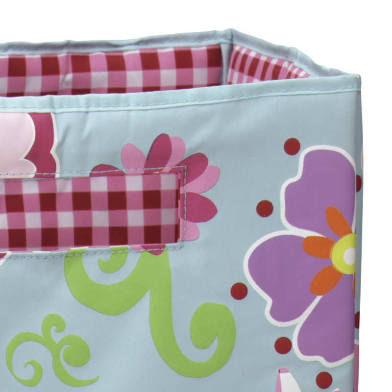 Laundry Hamper - with Lid & Handle - Flower Blue - 30x30x60cm - Foldable Laundry Hamper - with Lid & Handle - Flower Blue - 30x30x60cm - Foldable