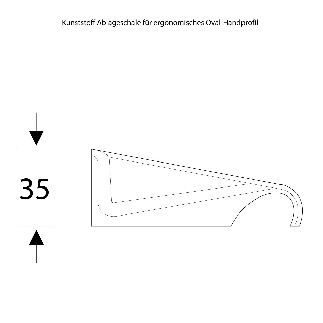 Ablage für ergonomischen Handlauf - Gerade - ErgoSystem