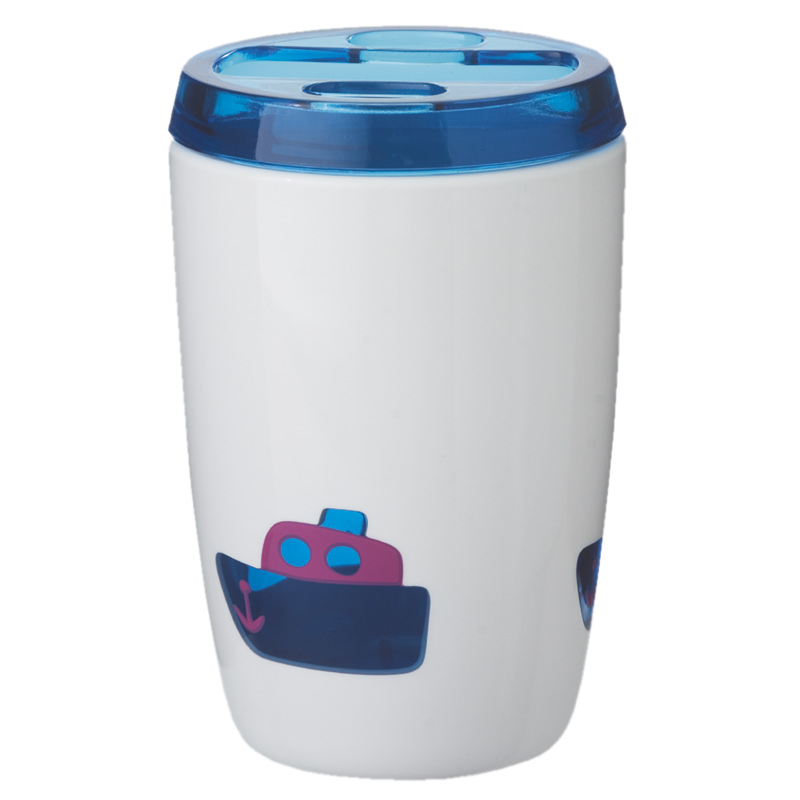 Kid's Toothbrush Holder - Blue Ship
