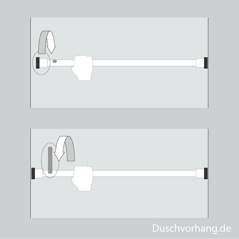 Extendable Telescopic Shower Curtain Bar - 20 mm Stainless Steel Extendable Telescopic Shower Curtain Bar - 20 mm Stainless Steel
