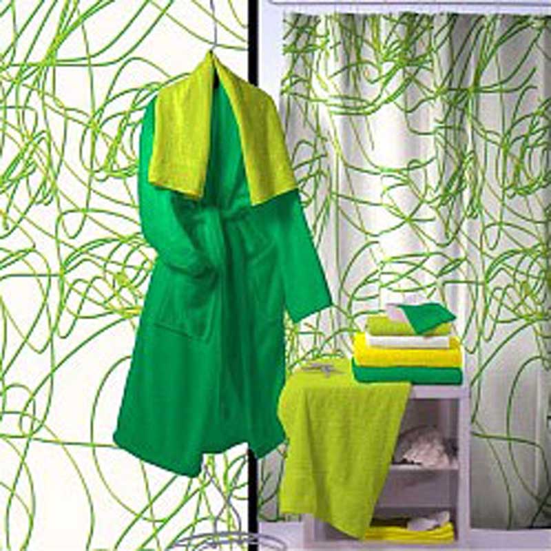 Eco-Plastic Shower Curtain 180x200 Spaghetti Green Eco-Plastic Shower Curtain 180x200 Spaghetti Green