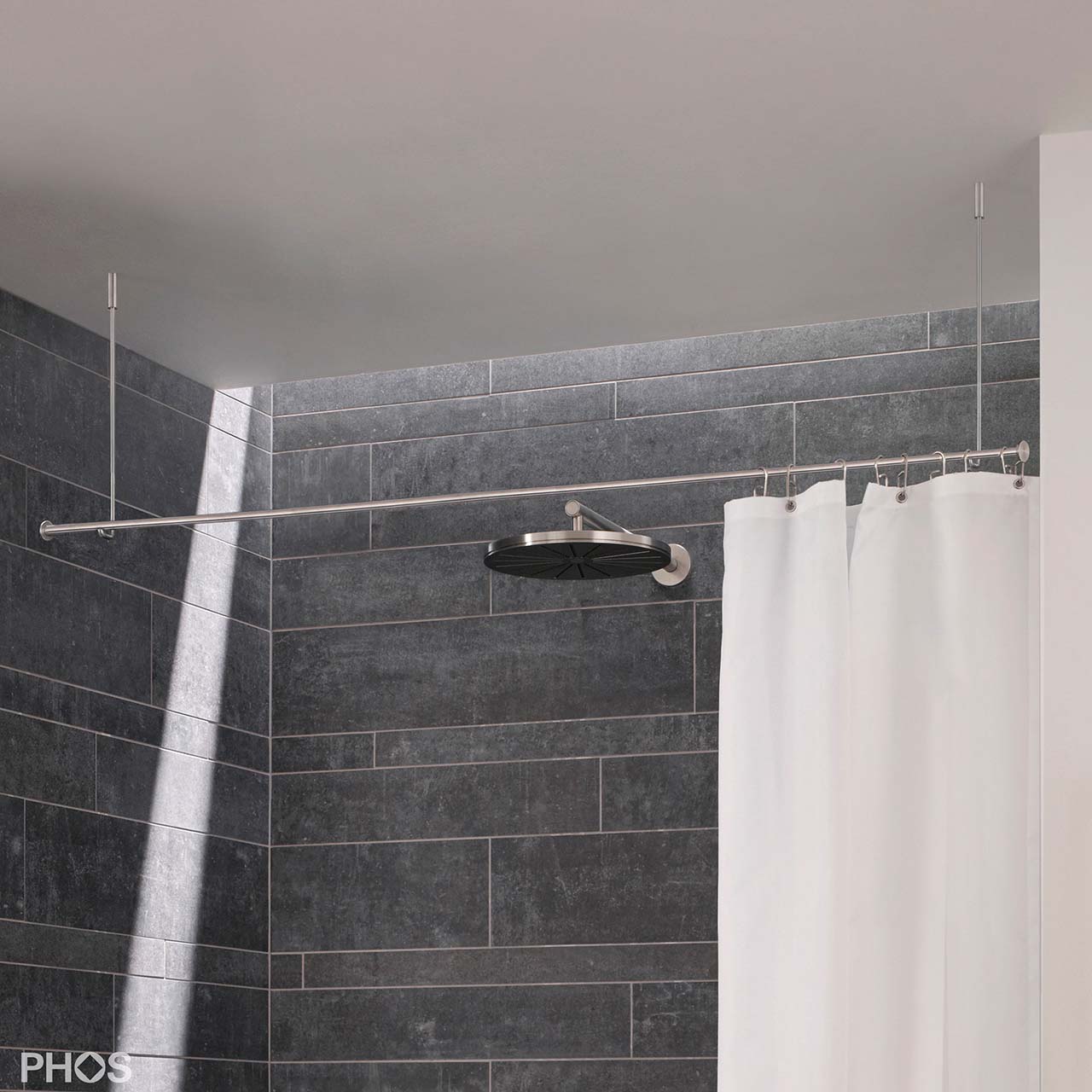 Shower Curtain Rod Straight - ceiling hold only - Stainless Steel Shower Curtain Rod Straight - ceiling hold only - Stainless Steel
