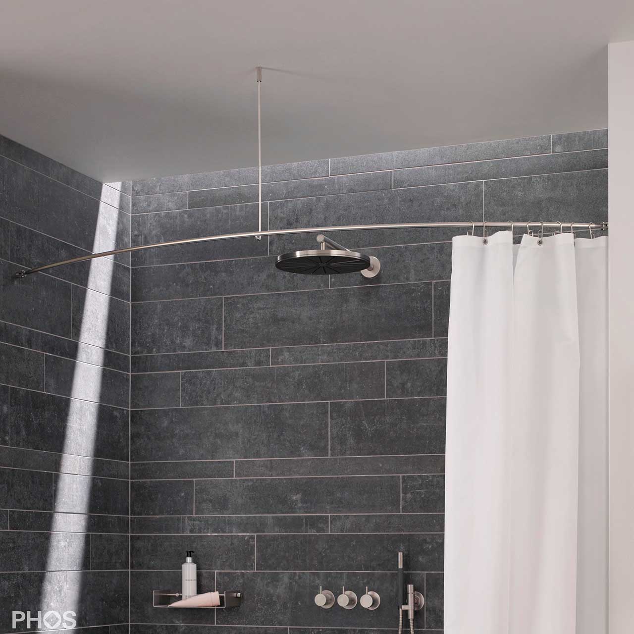 Crescend Shower Rod - Various Sizes - Stainless Steel Crescend Shower Rod - Various Sizes - Stainless Steel