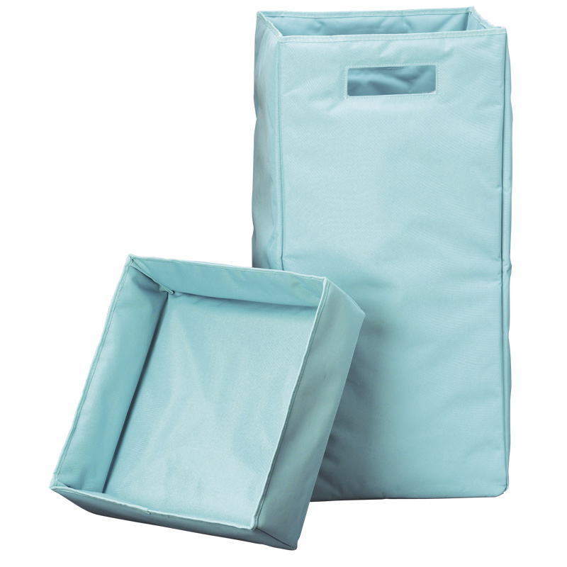 Laundry Hamper - with Lid & Handle - Sky Blue - 30x30x60cm - Foldable Laundry Hamper - with Lid & Handle - Sky Blue - 30x30x60cm - Foldable