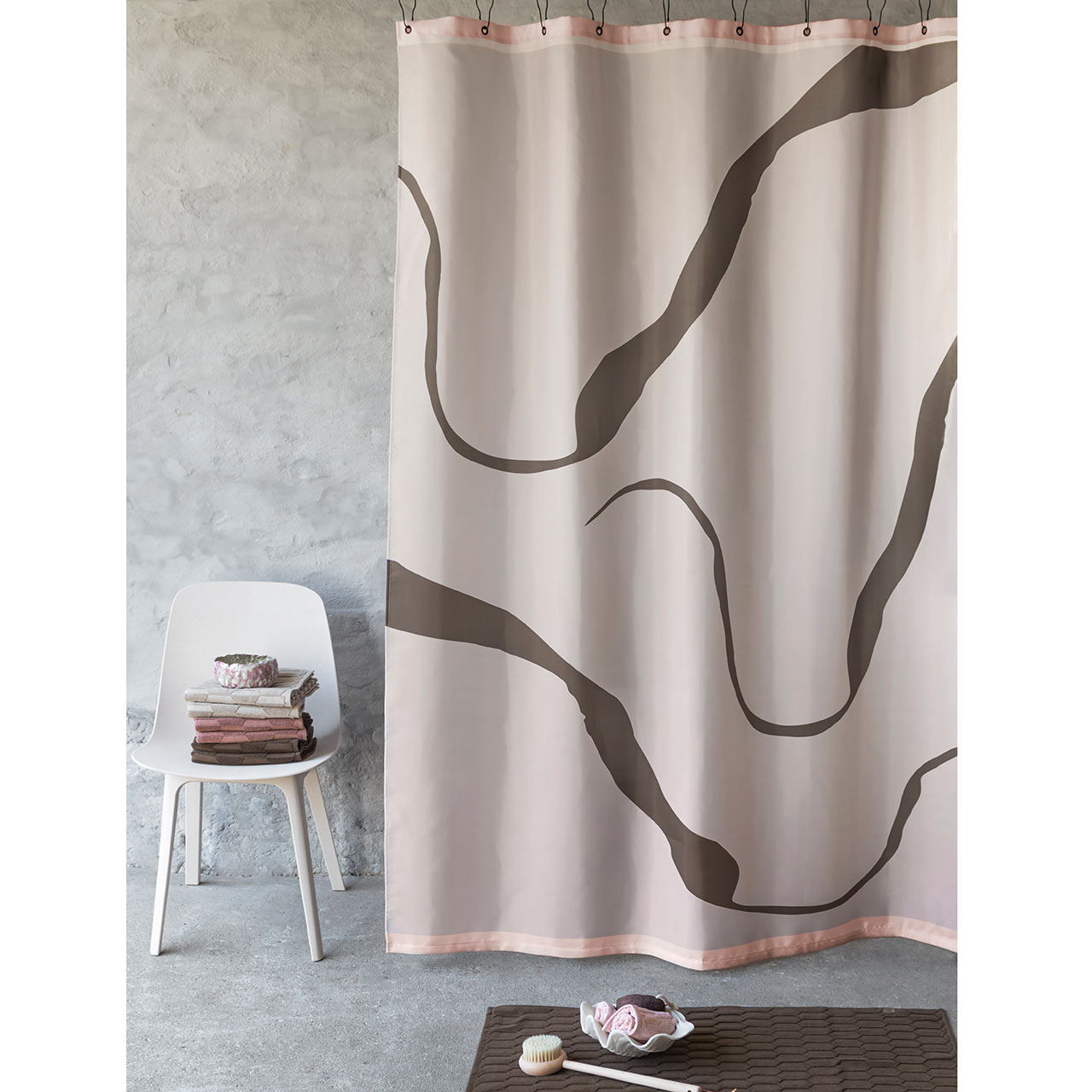 Textil Duschvorhang rosa 150x200 Process