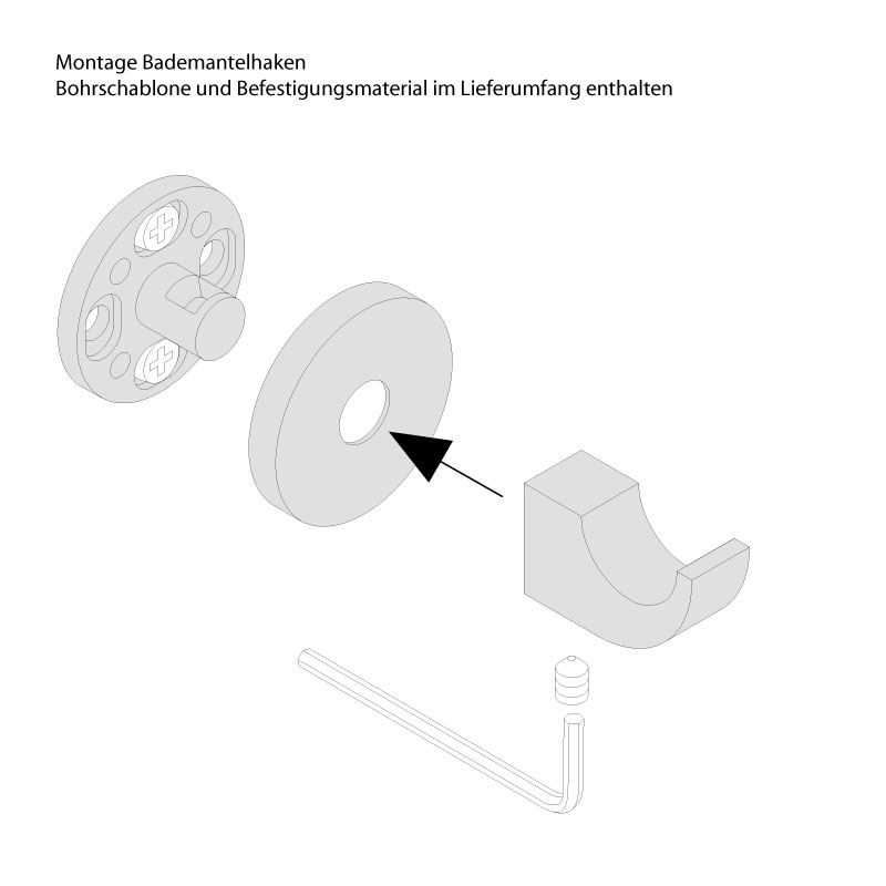 Handtuchhalter für Bad Dusche WC - Haken - Kurz - Edelstahl - ErgoSystem Metric
