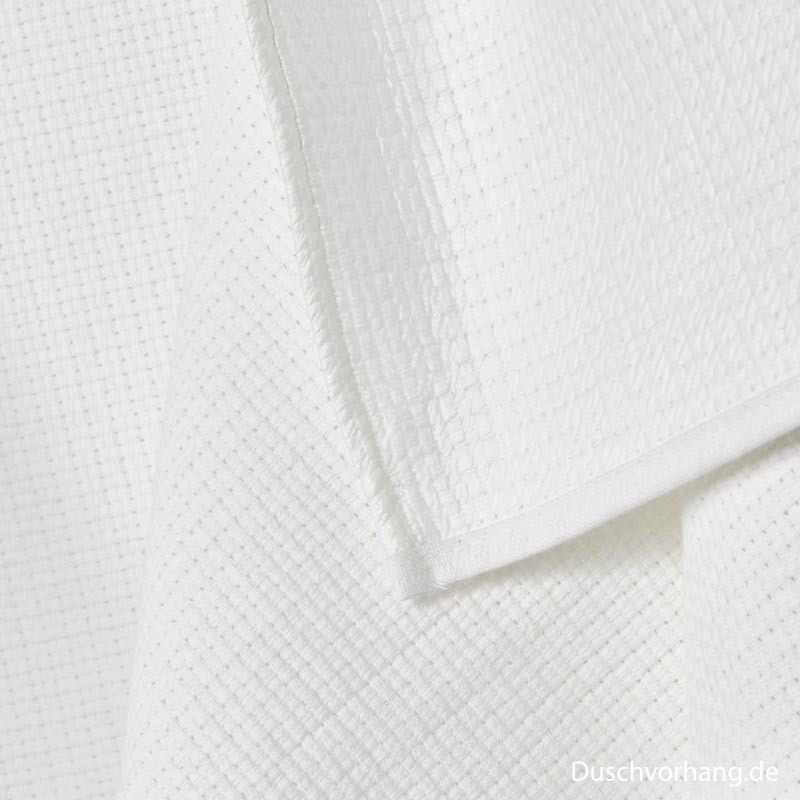 Textile Shower Curtain 180x200 White Cotton Piquee Textile Shower Curtain 180x200 White Cotton Piquee