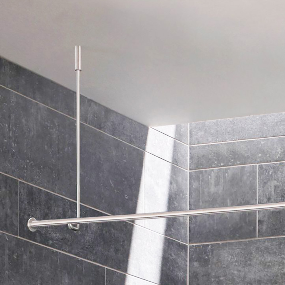 Shower Curtain Rod Straight - Ceiling Bracket Only - Stainless Steel Shower Curtain Rod Straight - Ceiling Bracket Only - Stainless Steel