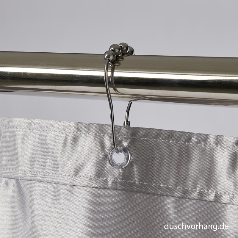 Textile Shower Curtain 180x200 Satin Silver