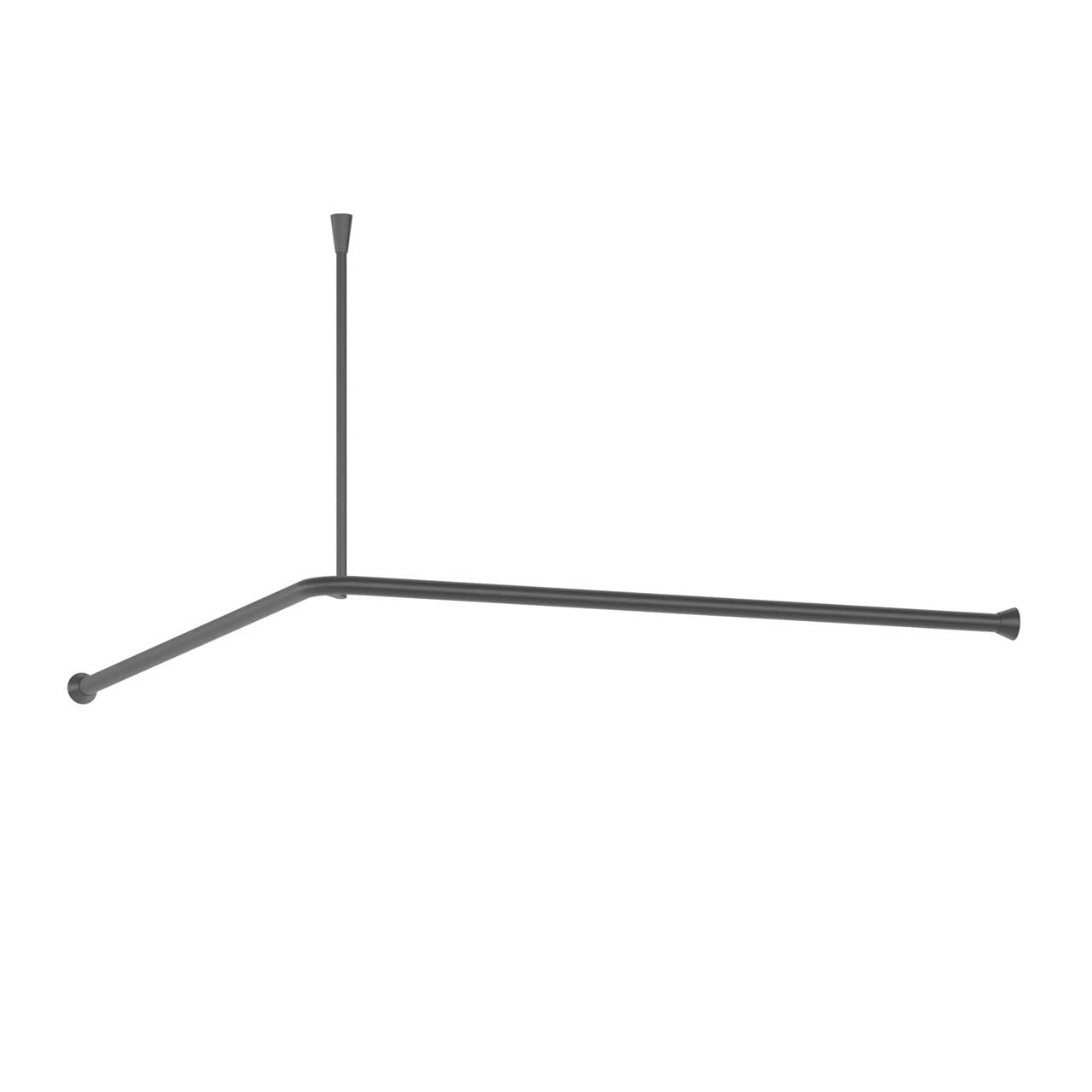 Black Shower Curtain Rail L Shape - Ceiling Mount - A100 Black Shower Curtain Rail L Shape - Ceiling Mount - A100