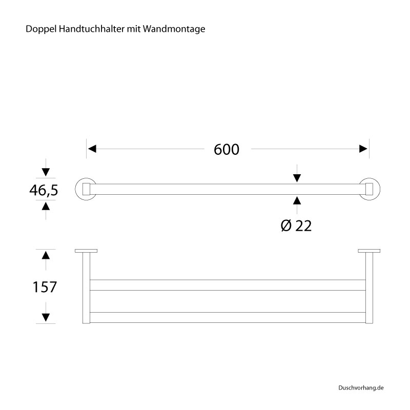 Handtuchhalter Wand für Bad Dusche WC - Zweifach - Edelstahl - ErgoSystem Metric Handtuchhalter Wand für Bad Dusche WC - Zweifach - Edelstahl - ErgoSystem Metric