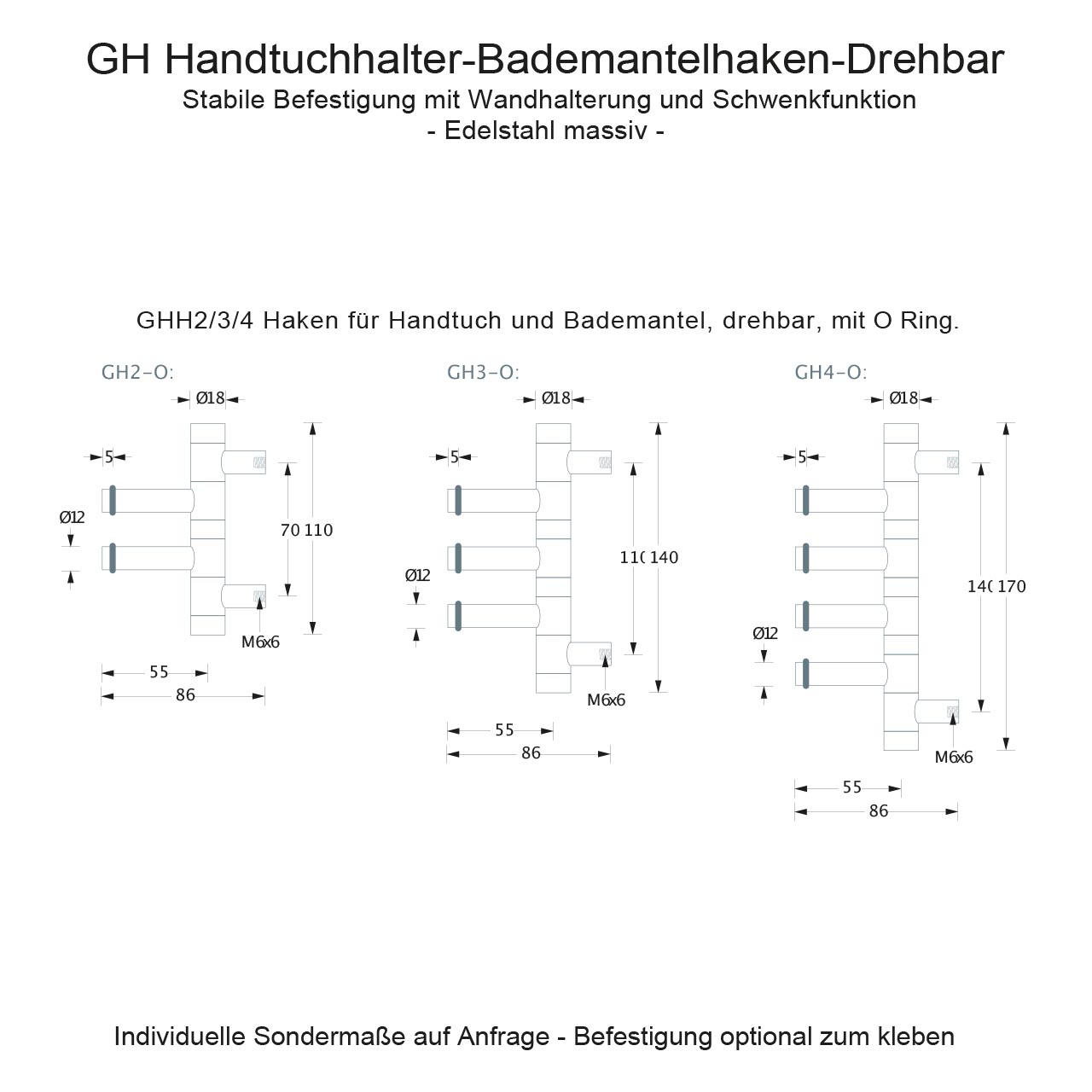 PHOS Handtuchhalter - drehbar - Edelstahl PHOS Handtuchhalter - drehbar - Edelstahl