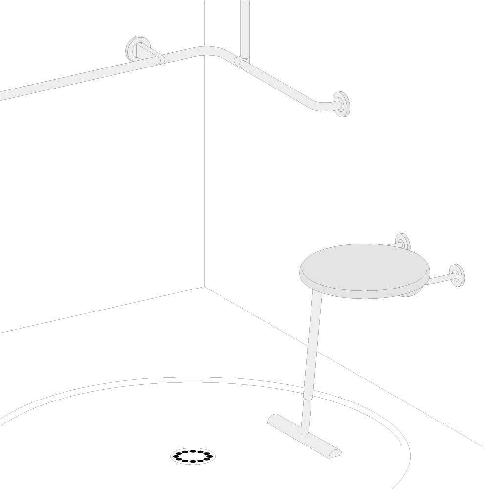 Zusatz Hocker für Badewannensitz - Drehbare Sitzfläche - ErgoSystem E300 Zusatz Hocker für Badewannensitz - Drehbare Sitzfläche - ErgoSystem E300