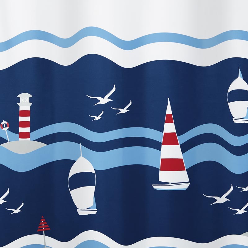 Textile Shower Curtain 180x200 Lighthouse Clipperi Textile Shower Curtain 180x200 Lighthouse Clipperi