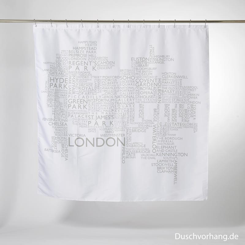 Textile Shower Curtain 180x180 London Textile Shower Curtain 180x180 London
