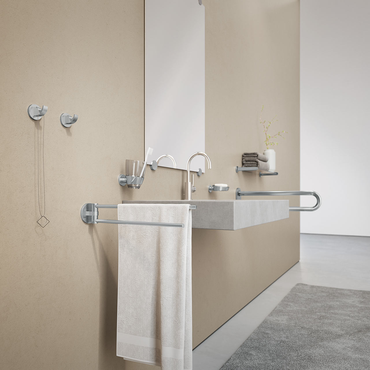 Handtuchhalter Wand für Bad Dusche WC - Einfach - Edelstahl - ErgoSystem Metric Handtuchhalter Wand für Bad Dusche WC - Einfach - Edelstahl - ErgoSystem Metric