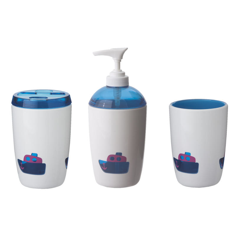 Set of 3 Tumbler I Toothbrush I Holder Soap Dispenser I Ferry Blue Set of 3 Tumbler I Toothbrush I Holder Soap Dispenser I Ferry Blue