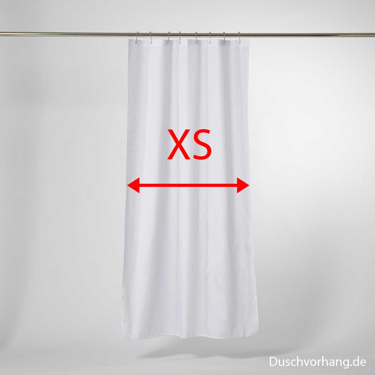 Textile Shower Curtain 90x200 White Trevira CS - XS Wide Textile Shower Curtain 90x200 White Trevira CS - XS Wide