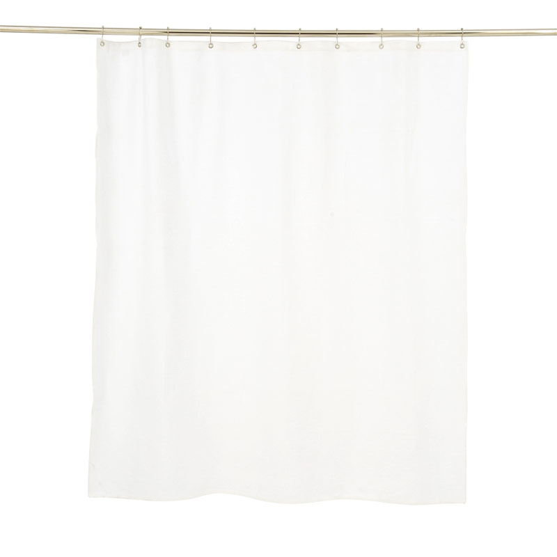Textile Shower Curtain 180x220 White Polyester Uni - Extra Long Textile Shower Curtain 180x220 White Polyester Uni - Extra Long