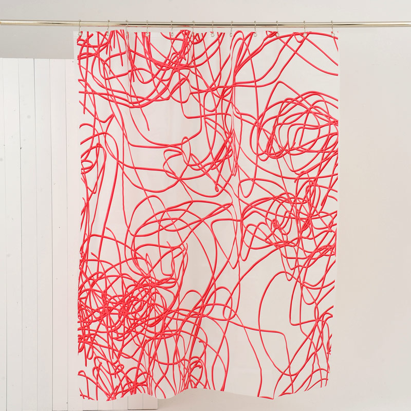 Eco-Plastic Shower Curtain 180x200 Spaghetti Pink Eco-Plastic Shower Curtain 180x200 Spaghetti Pink