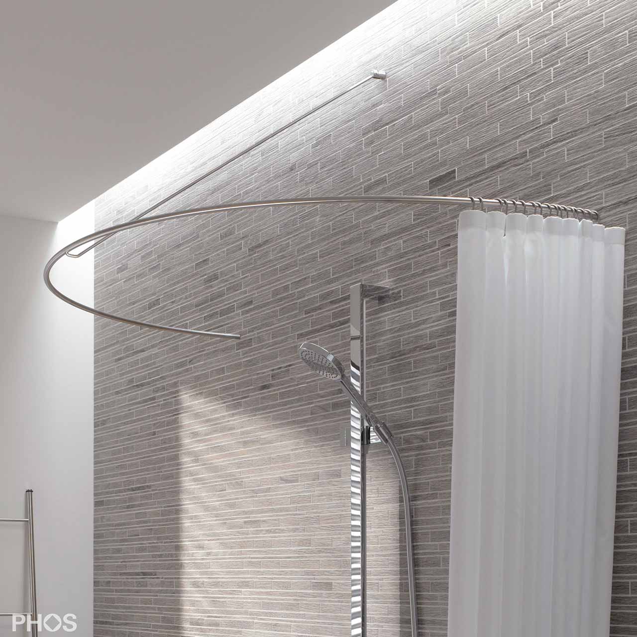 Shower Curtain Rod Half Circle DR70HW - Wall Mount Only - Stainless Steel Shower Curtain Rod Half Circle DR70HW - Wall Mount Only - Stainless Steel
