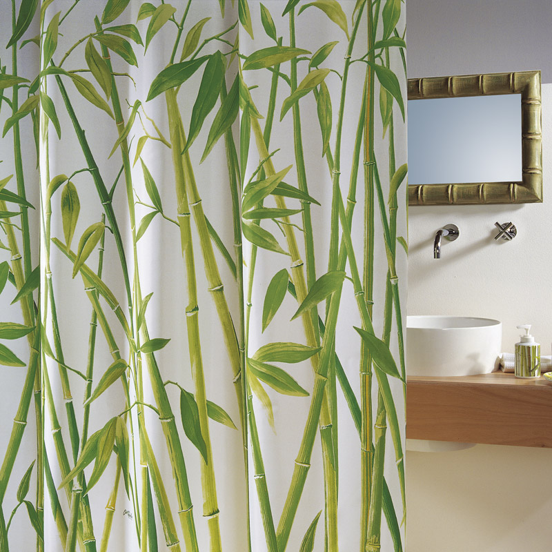 Textile Shower Curtain Bamboo Green Textile Shower Curtain Bamboo Green