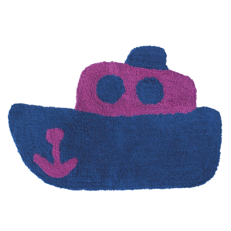 Kid's Bathroom Carpet Ferry Purple Blue - 100% Cotton Kid's Bathroom Carpet Ferry Purple Blue - 100% Cotton