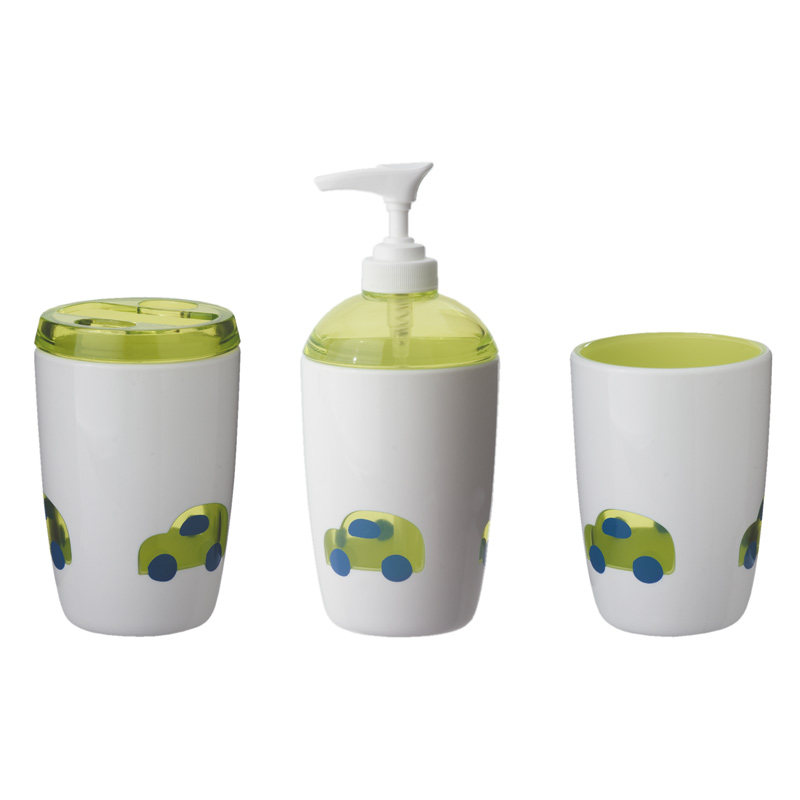 3er Set Becher Zahnputzbecher Seifenspender Traffic Grün 3er Set Becher Zahnputzbecher Seifenspender Traffic Grün